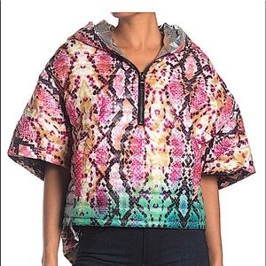 THINK ROLYN High-Low Quilted Puffer Hooded Poncho